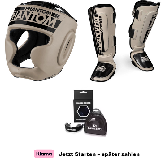 Phantom Athletics Apex Hybrid Set - Kopfschutz, Schienbeinschutz + Mundschutz