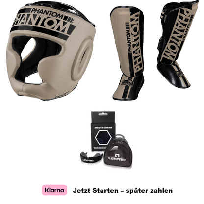Phantom Athletics Apex Hybrid Set - Kopfschutz, Schienbeinschutz + Mundschutz