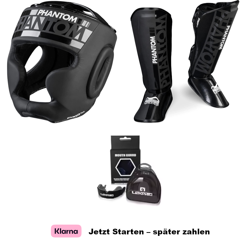 Phantom Athletics Apex Hybrid Set - Kopfschutz, Schienbeinschutz + Mundschutz