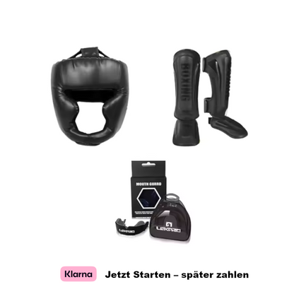 Smart Basic Equipment Set - Kopfschutz, Schienbeinschutz + Mundschutz